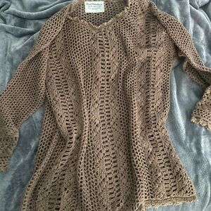 Brown Knit crochet Sweater